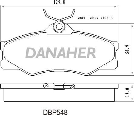 Danaher DBP548 - Əyləc altlığı dəsti, əyləc diski furqanavto.az