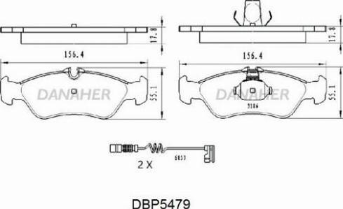 Danaher DBP5479 - Əyləc altlığı dəsti, əyləc diski furqanavto.az