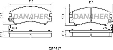 Danaher DBP547 - Əyləc altlığı dəsti, əyləc diski furqanavto.az