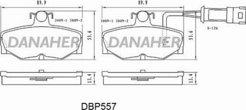 Danaher DBP557 - Əyləc altlığı dəsti, əyləc diski furqanavto.az