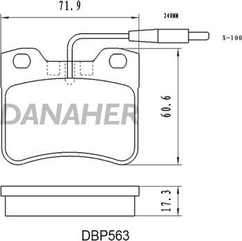 Danaher DBP563 - Əyləc altlığı dəsti, əyləc diski furqanavto.az