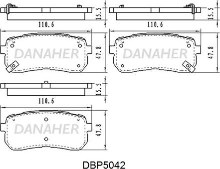 Danaher DBP5042 - Əyləc altlığı dəsti, əyləc diski furqanavto.az