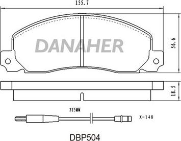Danaher DBP504 - Əyləc altlığı dəsti, əyləc diski furqanavto.az