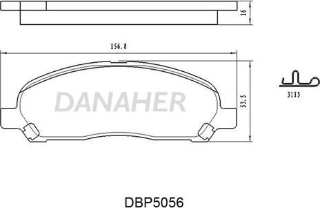 Danaher DBP5056 - Əyləc altlığı dəsti, əyləc diski furqanavto.az