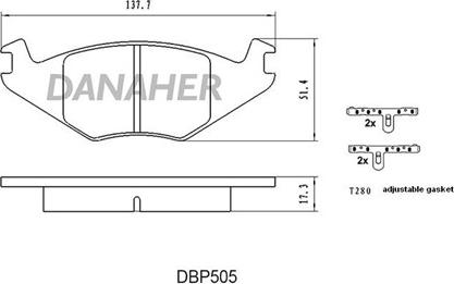 Danaher DBP505 - Əyləc altlığı dəsti, əyləc diski furqanavto.az