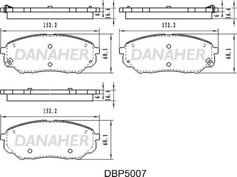 Danaher DBP5007 - Əyləc altlığı dəsti, əyləc diski furqanavto.az