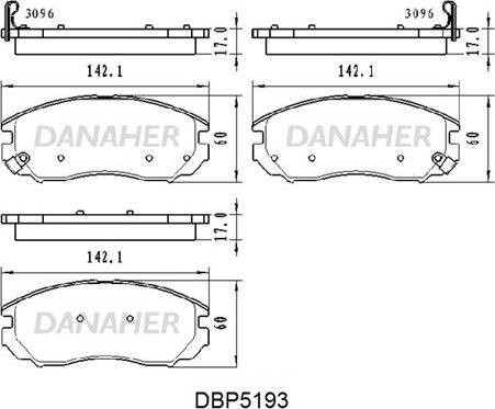 Danaher DBP5193 - Əyləc altlığı dəsti, əyləc diski furqanavto.az
