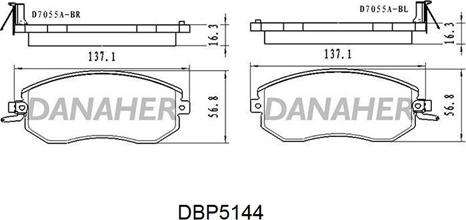 Danaher DBP5144 - Əyləc altlığı dəsti, əyləc diski furqanavto.az