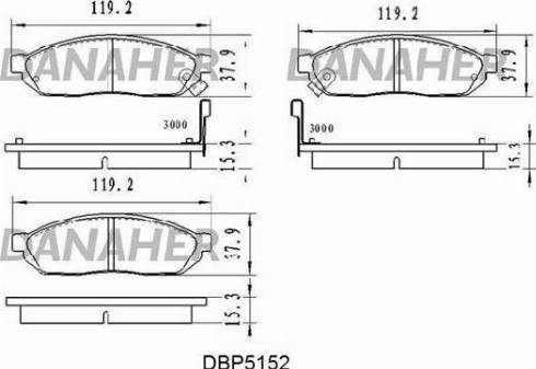 Danaher DBP5152 - Əyləc altlığı dəsti, əyləc diski furqanavto.az