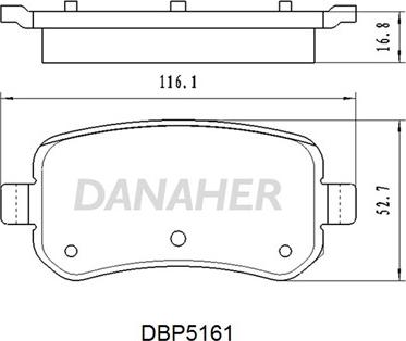 Danaher DBP5161 - Əyləc altlığı dəsti, əyləc diski furqanavto.az