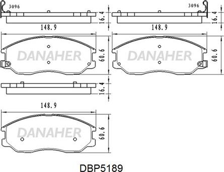 Danaher DBP5189 - Əyləc altlığı dəsti, əyləc diski furqanavto.az