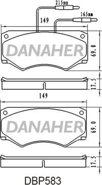 Danaher DBP583 - Əyləc altlığı dəsti, əyləc diski furqanavto.az