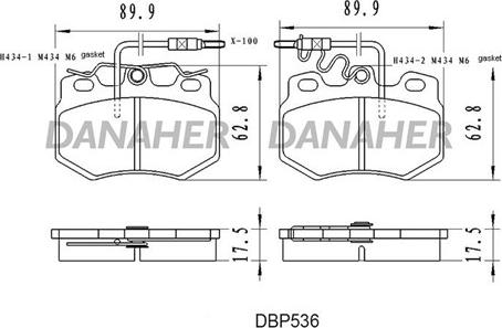 Danaher DBP536 - Əyləc altlığı dəsti, əyləc diski furqanavto.az