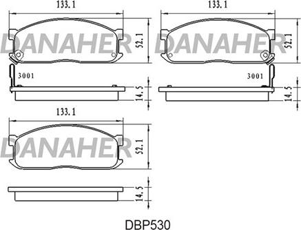 Danaher DBP530 - Əyləc altlığı dəsti, əyləc diski furqanavto.az