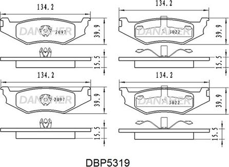 Danaher DBP5319 - Əyləc altlığı dəsti, əyləc diski furqanavto.az