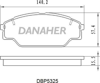 Danaher DBP5325 - Əyləc altlığı dəsti, əyləc diski furqanavto.az