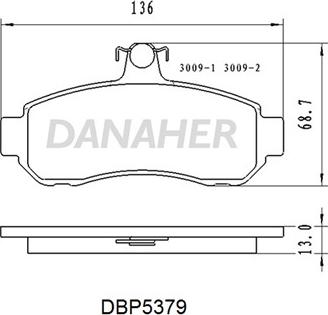 Danaher DBP5379 - Əyləc altlığı dəsti, əyləc diski furqanavto.az