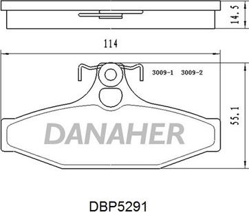 Danaher DBP5291 - Əyləc altlığı dəsti, əyləc diski furqanavto.az
