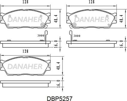 Danaher DBP5257 - Əyləc altlığı dəsti, əyləc diski furqanavto.az