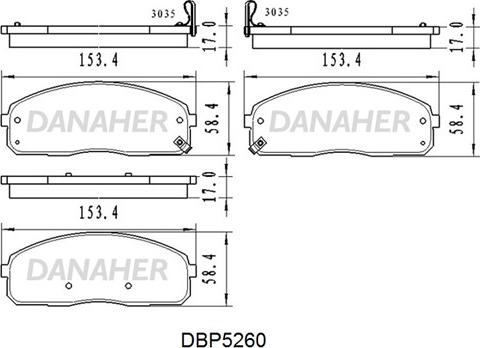 Danaher DBP5260 - Əyləc altlığı dəsti, əyləc diski furqanavto.az