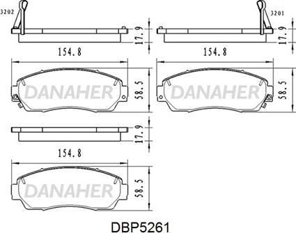 Danaher DBP5261 - Əyləc altlığı dəsti, əyləc diski furqanavto.az