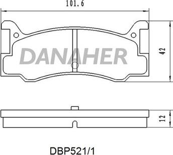 Danaher DBP521/1 - Əyləc altlığı dəsti, əyləc diski furqanavto.az