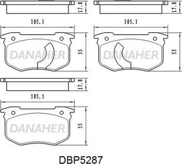 Danaher DBP5287 - Əyləc altlığı dəsti, əyləc diski furqanavto.az