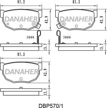 Danaher DBP570/1 - Əyləc altlığı dəsti, əyləc diski furqanavto.az