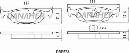 Danaher DBP573 - Əyləc altlığı dəsti, əyləc diski furqanavto.az