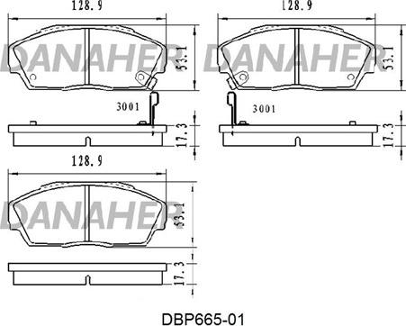 Danaher DBP665-01 - Əyləc altlığı dəsti, əyləc diski furqanavto.az