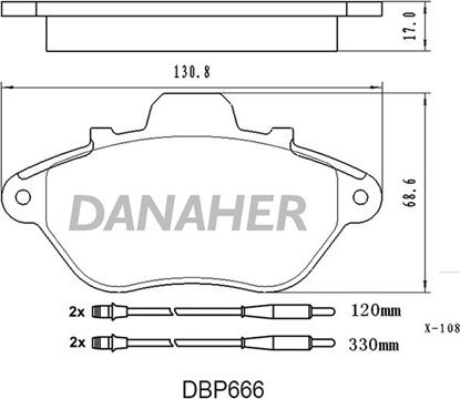 Danaher DBP666 - Əyləc altlığı dəsti, əyləc diski furqanavto.az