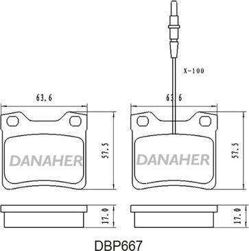 Danaher DBP667 - Əyləc altlığı dəsti, əyləc diski furqanavto.az