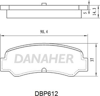 Danaher DBP612 - Əyləc altlığı dəsti, əyləc diski furqanavto.az