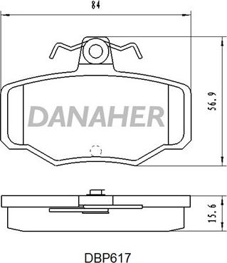 Danaher DBP617 - Əyləc altlığı dəsti, əyləc diski furqanavto.az