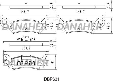 Danaher DBP631 - Əyləc altlığı dəsti, əyləc diski furqanavto.az