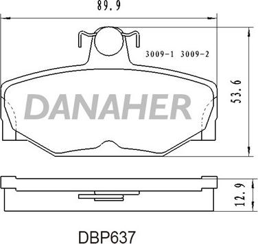 Danaher DBP637 - Əyləc altlığı dəsti, əyləc diski furqanavto.az