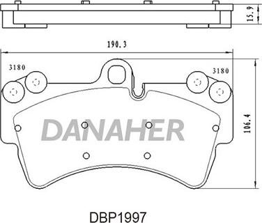 Danaher DBP1997 - Əyləc altlığı dəsti, əyləc diski furqanavto.az