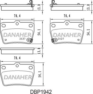Danaher DBP1942 - Əyləc altlığı dəsti, əyləc diski furqanavto.az