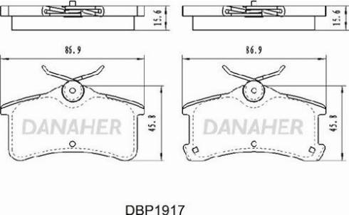 Danaher DBP1917 - Əyləc altlığı dəsti, əyləc diski furqanavto.az