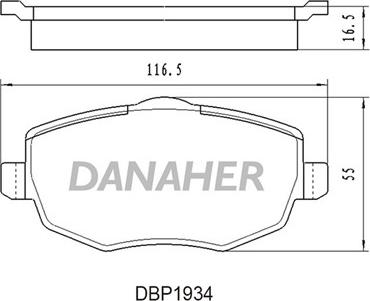 Danaher DBP1934 - Əyləc altlığı dəsti, əyləc diski furqanavto.az