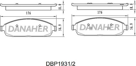 Danaher DBP1931/2 - Əyləc altlığı dəsti, əyləc diski furqanavto.az