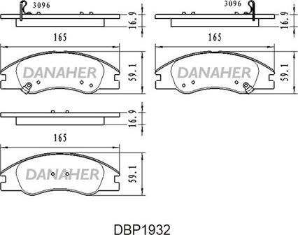 Danaher DBP1932 - Əyləc altlığı dəsti, əyləc diski furqanavto.az