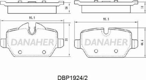 Danaher DBP1924/2 - Əyləc altlığı dəsti, əyləc diski furqanavto.az