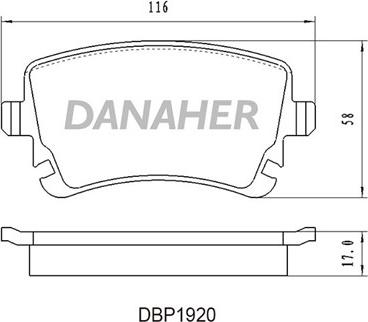 Danaher DBP1920 - Əyləc altlığı dəsti, əyləc diski furqanavto.az