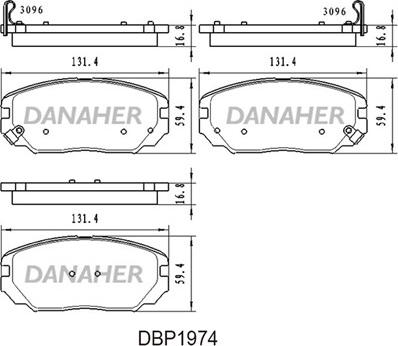 Danaher DBP1974 - Əyləc altlığı dəsti, əyləc diski furqanavto.az