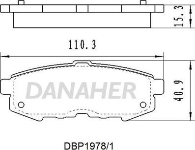 Danaher DBP1978/1 - Əyləc altlığı dəsti, əyləc diski furqanavto.az