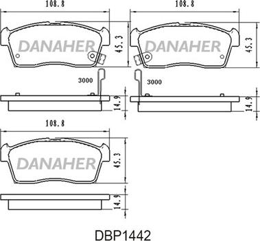 Danaher DBP1442 - Əyləc altlığı dəsti, əyləc diski furqanavto.az