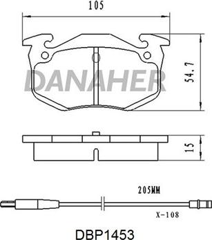 Danaher DBP1453 - Əyləc altlığı dəsti, əyləc diski furqanavto.az