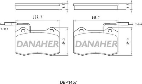 Danaher DBP1457 - Əyləc altlığı dəsti, əyləc diski furqanavto.az