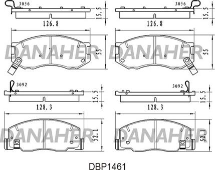 Danaher DBP1461 - Əyləc altlığı dəsti, əyləc diski furqanavto.az